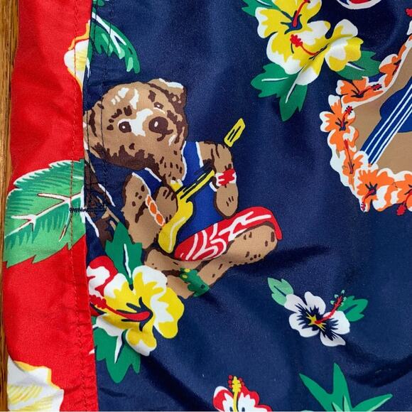 Polo Ralph Lauren Big Boys 5.75” Hawaiian Bear Color Block Swim Trunk XL (18) - Picture 4 of 14